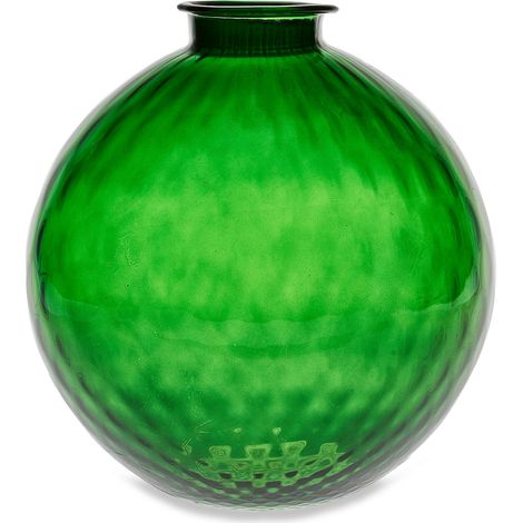 "Vaso artigianale SFERA BEVANDA in vetro di Murano verde smeraldo 25 cm" (1/2)