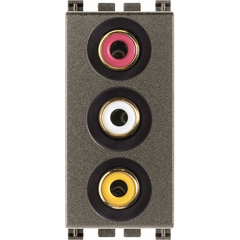 VIMAR - 19335.M Presa con 3 connettori RCA Metal