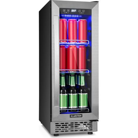 Klarstein Beerlager 56 Nevera para bebidas 56L 20 botellas Puerta de cristal con panel de control táctil y acero inoxidable