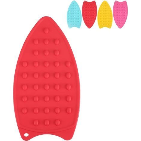 Tapis de repassage de siliCône, garniture multifonctionnelle de repos de fer de siliCône pour la planche à repasser, garniture chaude de repos de repassage de protection de sécurité (Rouge) (1/5)