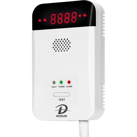 Détecteur de gaz, Gaz naturel GPL Détecteur de fuite de gaz de charbon, moniteur de gaz à enfichable avec alarme sonore et affichage LED, alarme de gaz combustible méthane, propane, butane (1/5)