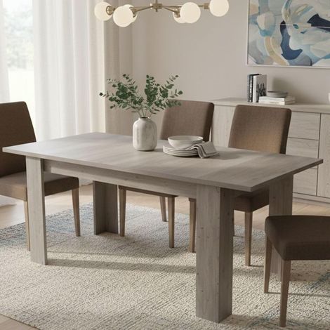 Table de salle à manger extensible, Console extensible, Table moderne avec rallonge, 160 / 220x88h80 cm, Couleur chêne (1/5)