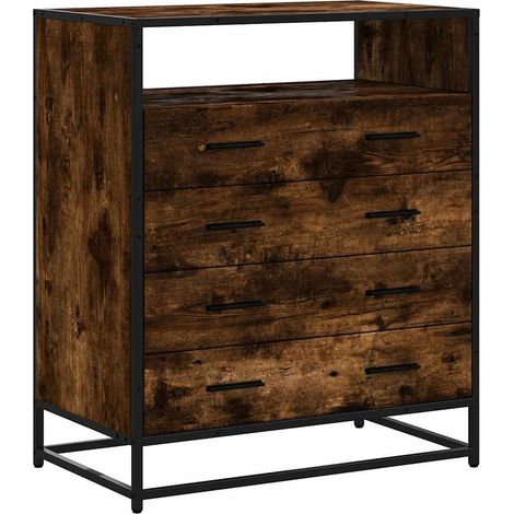Maison Exclusive - Cassettiera Rovere Fumo 70x41x83,5 cm in Legno Multistrato
