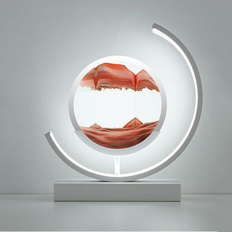 Lampe LED 3D Sable Rouge avec Image Lumineuse Mobile, Tableau Décoratif Original pour Bureau Salon Chambre, Lampe Ambiance Moderne (1/5)