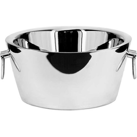 Vasque à Champagne Double Paroi Seau en Acier Inoxydable avec Poignées Ø 38 cm - PANGIVO (1/2)