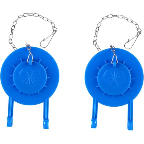 Lot de 2 Clapets de Réservoir en Pvc Bleu pour Toilettes (1/5)