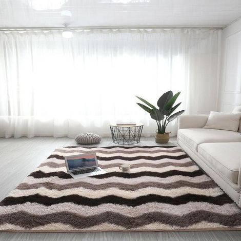 TuseRxln Tapis Shaggy - Tapis Long Moelleux - 160 x 230 Cm - Tapis Marron Doux pour Salon ou Chambre (1/5)