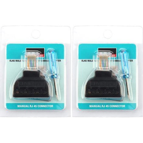 2-teiliger RJ45-Stecker auf 8-poligen Schraubklemmenadapter für CCTV (1/5)