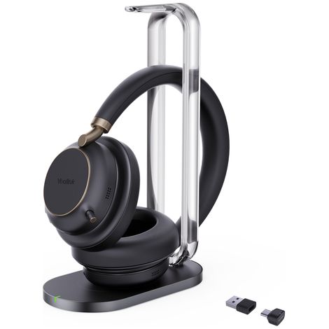 Auriculares Yealink BH 76 Plus con estación de carga UC Negro USB-C/A (1/5)