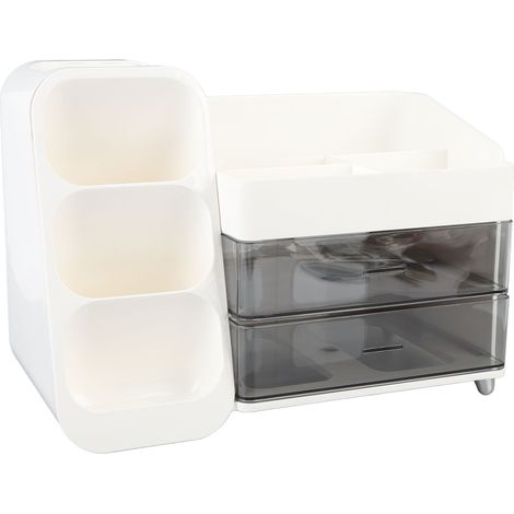 Organisateur de maquillage grande capacité, multi-niveaux et multi-compartiments, présentoir cosmétique pour rouges à lèvres, soins de la peau et outils de maquillage (1/5)