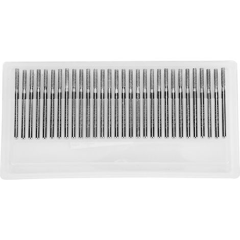 30 pièces Fraises Diamantées Cylindriques 2,5mm pour Gravure sur Jade, Outils de Meulage pour Broyeur (1/5)