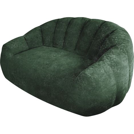 Divano scultoreo curvo verde con schienale ondulato OKWISH (1/5)
