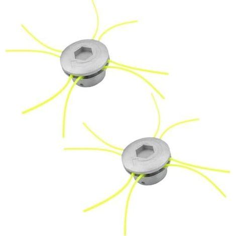 Tete de Coupe Debroussailleuse, 2 pièces Aluminium Fils Tête Coupe-Bordure, 8 Lignes Debroussailleuse Universelle pour Jardin Accessoires Tondeuse à Gazon argent m茅tallique - (1/5)