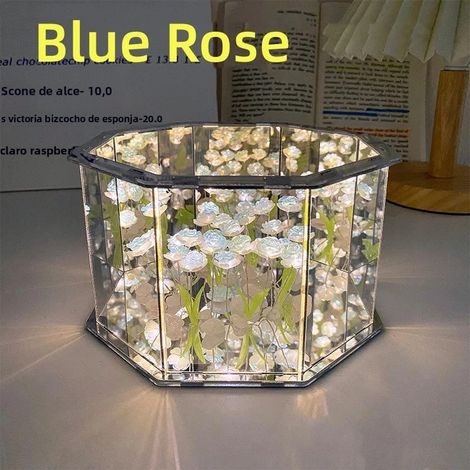Lampe miroir tulipe DIY, veilleuse 3D artisanale, cadeau d'anniversaire avec lumière LED tulipe. (1/4)