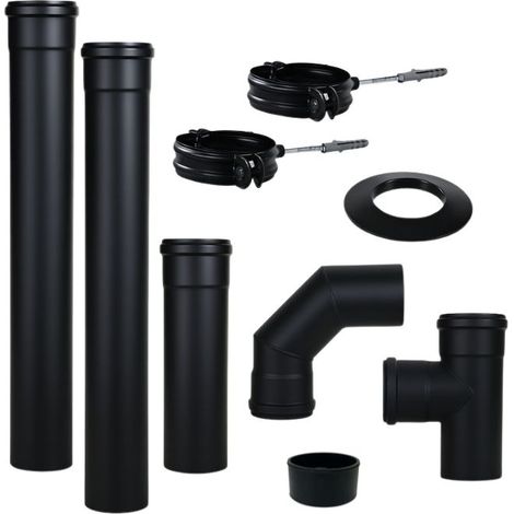 Kit tubi per stufe a pellet in acciaio da 80 mm con guarnizioni