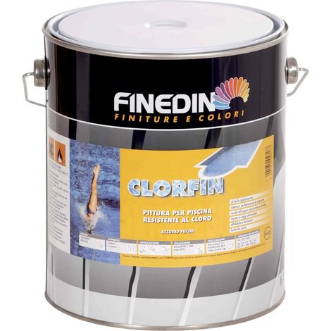 Pittura antiscivolo al clorocaucciù per piscina colore azzurro 16 Lt