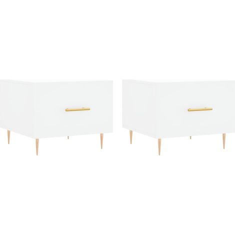 Maison Exclusive - Couchtische 2 Stk. Weiß 50x50x40 cm Holzwerkst