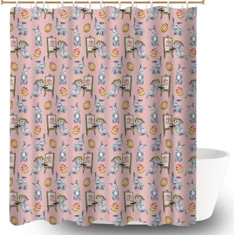 Rideau de bain imprimé polyester 180x180 souple rideau séchage rapide pour un éveil en douceur le matin (1/5)