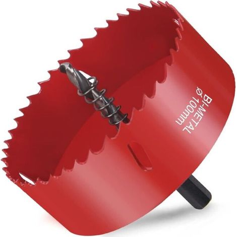 Aougo – Scie cloche bi-métal Ø100mm – Profondeur de coupe 25mm – Pour bois, métal, plastique – Adaptateur hexagonal inclus (1/5)