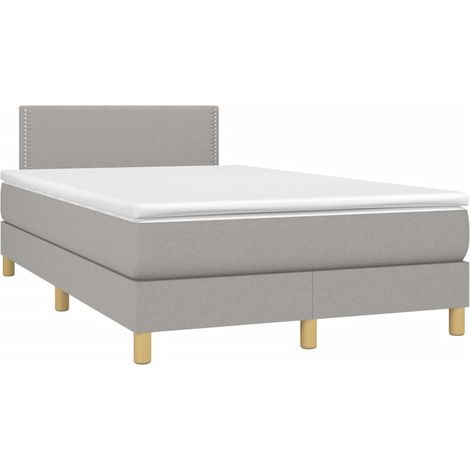 Maison Exclusive - Cama box spring con colchón tela gris claro 12 (1/5)