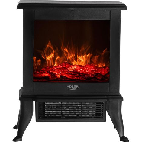 ADLER AD 7754 CHEMINÉE ÉLECTRIQUE 1800W AVEC EFFET FLAMME 3D, THERMOSTAT, CHAUFFAGE CÉRAMIQUE, DESIGN SILENCIEUX & COMPACT - CHA