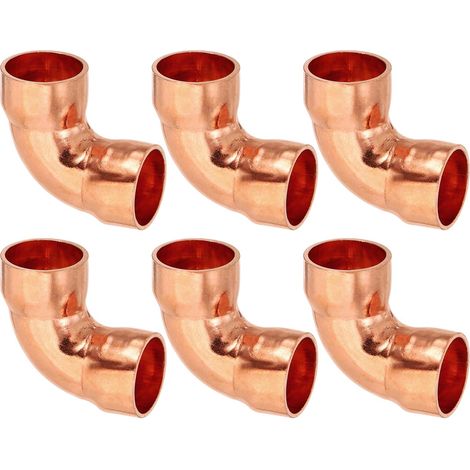 12pcs Raccord Coudé en Cuivre pour Tuyaux Gaz, 14mm Tuyau d'Arrosage Durite Essence, Raccords Tuyauterie à Pression HVAC Climatisation Plomberie, Épaisseur 1mm - x (1/5)