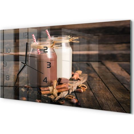 Horloge Murale Maison 60x30 cm Design Panoramique Salon Cuisine Bureau Cocktails dans des verres (1/5)