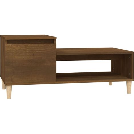 Mesa de centro con compartimentos diseño moderno y contemporáneo 100 x 50 x 45 cm madera de ingeniería marrón DEC038590