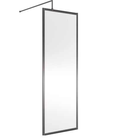 Balterley Framed Wetroom Screen, 700mm, Brushed Pewter