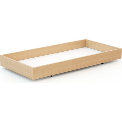 Tiroir de lit bébé en bois ROLO blanc 60 x 120 – Rangement coulissant sous lit – Compatible avec lits 60 x 120 cm – Dimensions 114,5 x 57 x 14 cm – AT4