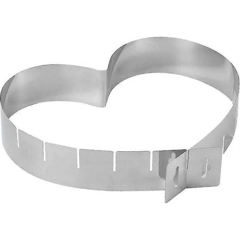Moule à gâteau en forme de cœur ajustable avec 6 tailles réglables, cercle à pâtisserie ajustable, en acier inoxydable 403, couleur argent. (1/5)