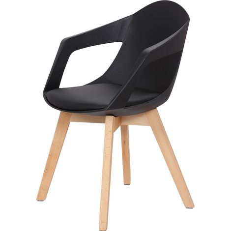 Set di 2 sedie di design Chandra in legno e polipropilene (1/3)