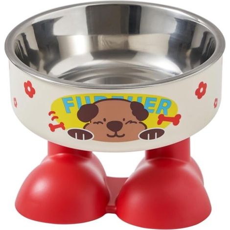 Gamelle surélevée pour animaux de compagnie - Pieds amovibles - Silicone antidérapant - Bol intérieur en acier inoxydable - Protection pour le cou, idéale pour les repas quotidiens des petits chiens e