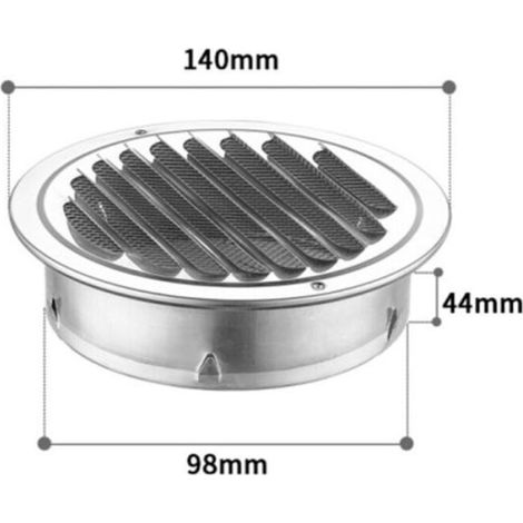 2 Pièces Grille Aeration Exterieur Ronde Grille Inox 100 mm Grille de Protection avec Filet Anti-Insectes pour Hotte de Cuisine (1/5)