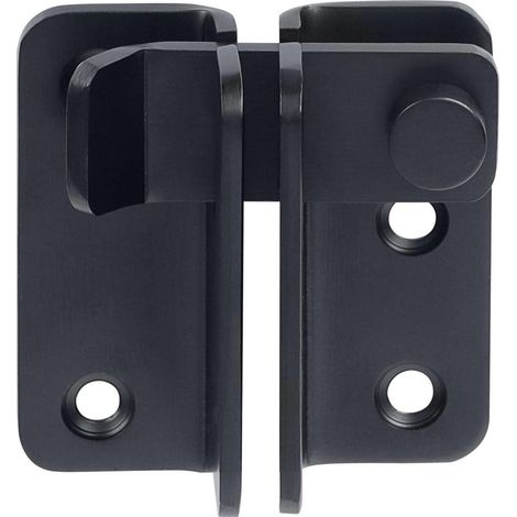 Türriegel Edelstahl abschließbar mit Vorhängeschloss Loch, Schwarz, 52 x 62 mm