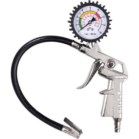 Manomètre Pression Pneu mécanique Compteur pneus Gonfleur Testeur - avec Outil Noyau de Valve, testeur Pression d'air 0-220 PSI (1/5)
