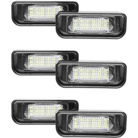 Seis luces LED blancas para matrícula del Mercedes-Benz Clase S W220 (1999-2005)