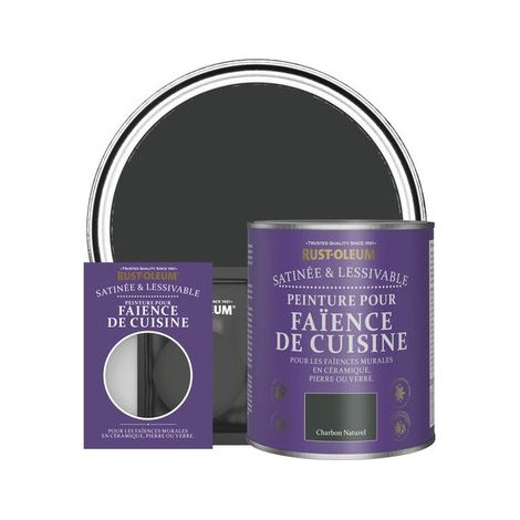 Peinture pour Faïence de Cuisine, Finition Satinée - Charbon Naturel (1/3)