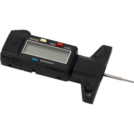 Jauge numérique de profondeur de sculpture de pneu pour voiture, outil de mesure 0-25,4 mm, pied à coulisse, écran LCD, noir (1/5)