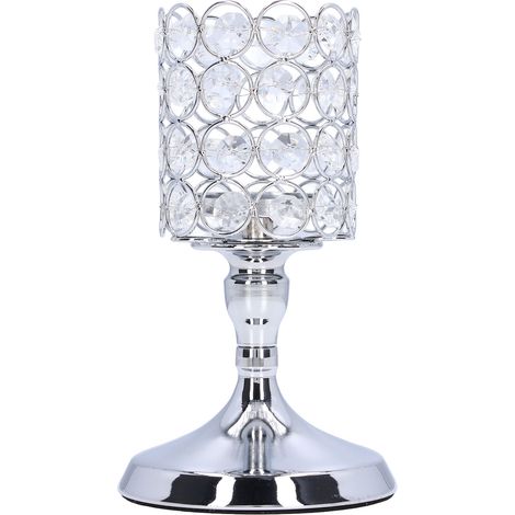 Porte-bougie en cristal, procédé électroplaqué, design sculpté élégant, style raffiné, porte-bougie chauffe-plat durable. (1/5)
