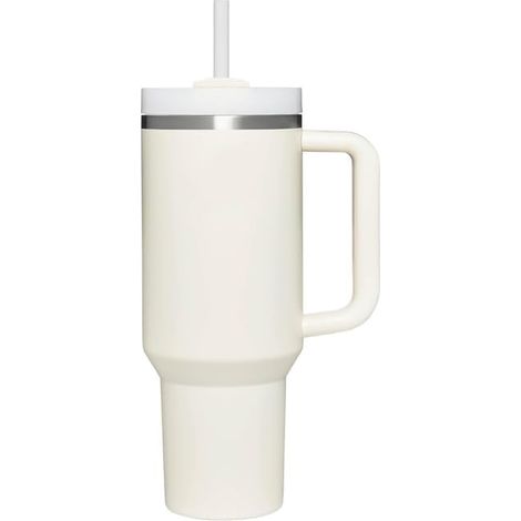 Gobelet en Acier Inoxydable 1,2 Litre , Réfrigérer Pendant 11 Heures , Congeler Pendant 48 Heures , Bouteille d'eau avec Paille, poignée et Couvercle , Passe au Lave-Vaisselle,White (1/5)