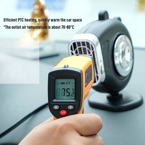 Chauffage voiture 12V portable, dégivrage rapide, réchauffeur d'habitacle électrique, compact et silencieux, pour pare-brise et intérieur, usage auto, camping, hiver. (1/5)