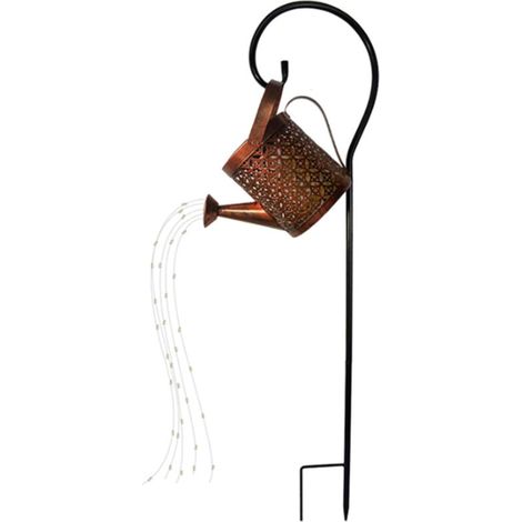 Lampes solaires étanches d'extérieur, lampes pour arrosoirs solaires, luminaires décoratifs de jardin, lanternes solaires suspendues rétro en métal avec guirlande lumineuse. (1/5)
