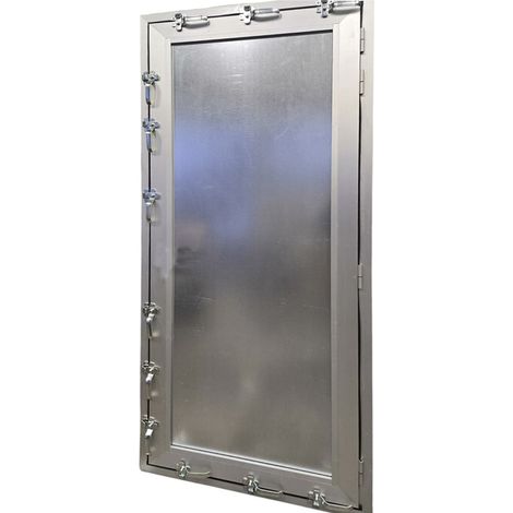Porta antiallagamento su misura anta unica altezza da 160 a 220 cm larghezza da 60 a 100 cm colore alluminio (1/3)