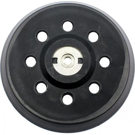 Plateau de ponçage 125mm – 8 trous – Finition mi-dure pour surfaces planes et incurvées – Compatible ponceuses Metabo SXE 325/425/425 TurboTec - 631220000 (1/5)