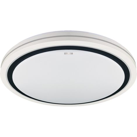 Plafoniera moderna bianco/nera tonda 48cm LED 48W dimmer (1/2)