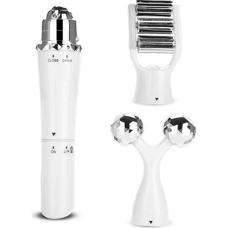 Rouleau 3D de Massage Visage et Corps Liftant, Affinant et Raffermissant la Peau (Blanc) (1/5)