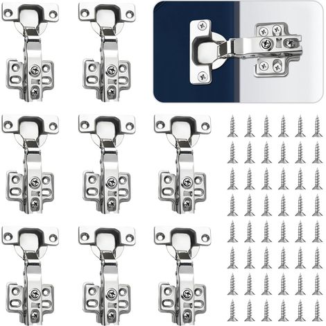 8 Charnières Porte Placard/Cuisine 35mm avec amortisseur, pour armoires/dressing/cuisine moderne (1/5)