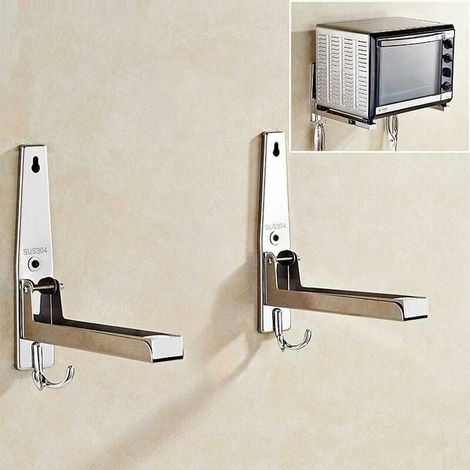pieces of 304 stainless steel microwave supports, microwave oven bracket, stainless steel microwave shelf, microwave with extendable arm for microwave and oven. MUMU (1/4)
