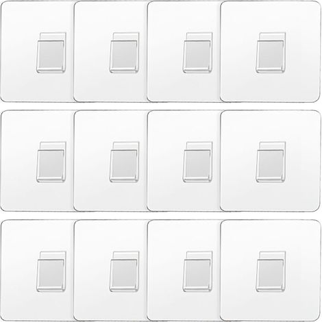 Sollbry 12 pièces de remplacement de crochets adhésifs pour support de douche, crochets adhésifs transparents pour support de douche d'angle, crochets collants pour douche de salle de bain (6x6 cm) (1/5)
